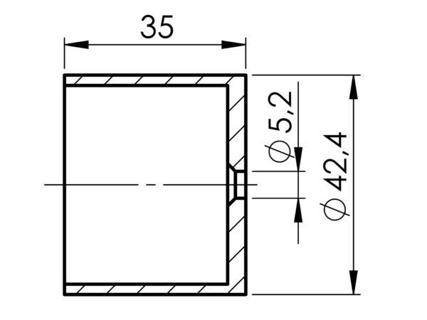 Connecteur femelle bois pour tube Ø 42,4 mm