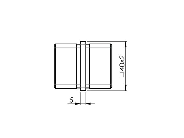 Manchon de liaison mâle/mâle pour tube □ 40 x 40 mm