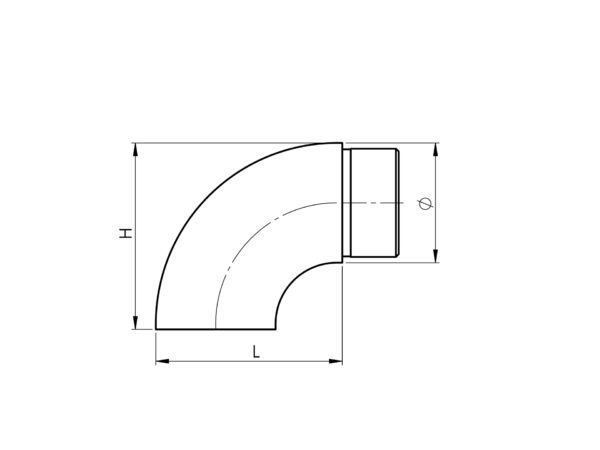 Crosse de terminaison pour tube Ø 42,4 mm