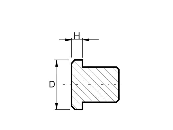 Bouchon plat de terminaison pour lisse Ø 12 mm