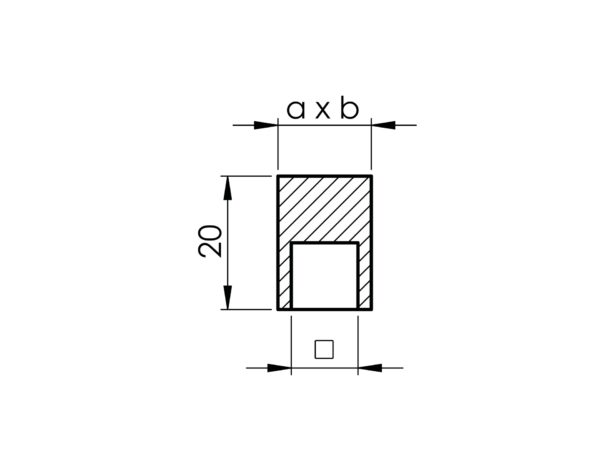 Bouchon plat de terminaison pour lisse □ 12 x 12 mm