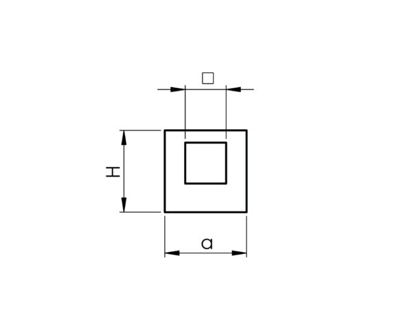 Support traversant pour lisse □ 12 x 12 mm