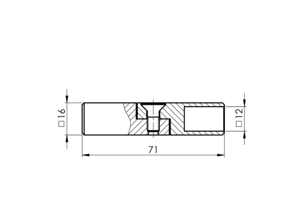 Cardan articulé ±90° pour lisse □ 12 x 12 mm