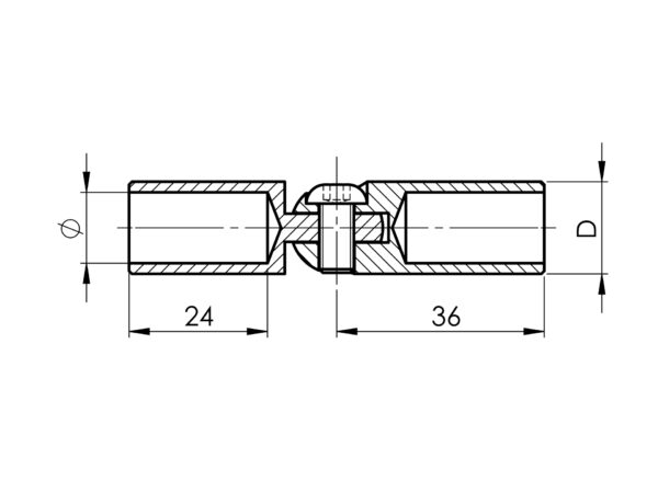 Cardan articulé femelle/femelle pour lisse Ø 12 mm