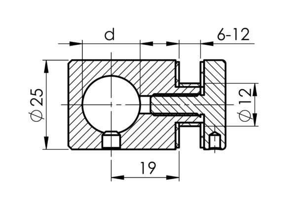 Support pour plaque polycarbonate et lisse Ø 12 mm