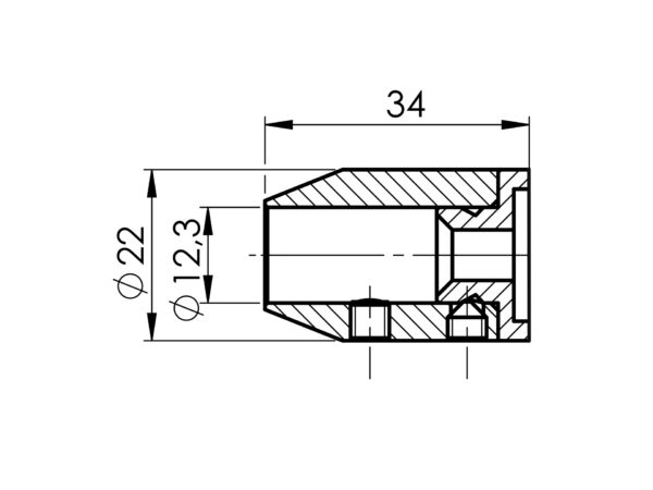 Support fixation axiale pour lisse Ø 12 mm départ mural