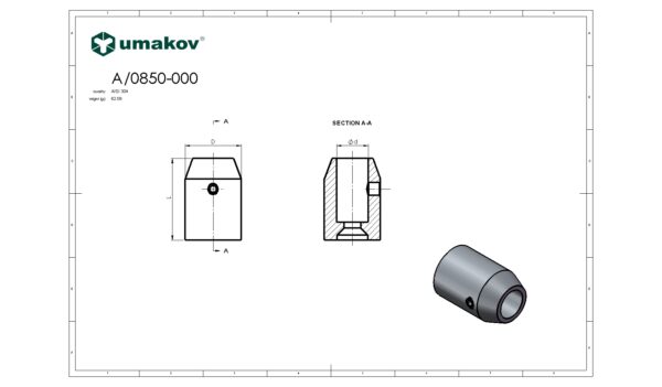 Support fixation axiale pour lisse Ø 12 mm départ mural