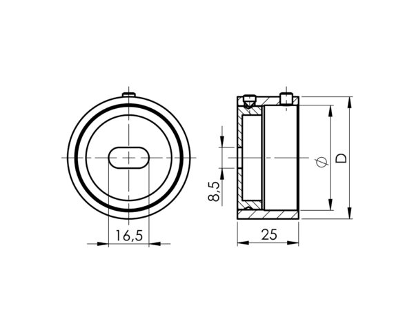 Raccord fixation murale Ø42,4 mm