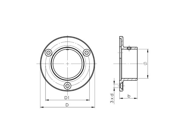 Platine fixation murale Ø42,4 mm