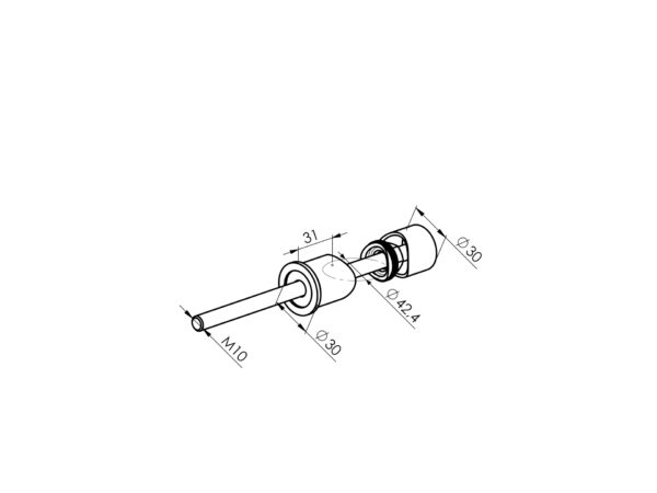 Platine fixation en applique pour tube Ø42,4 mm