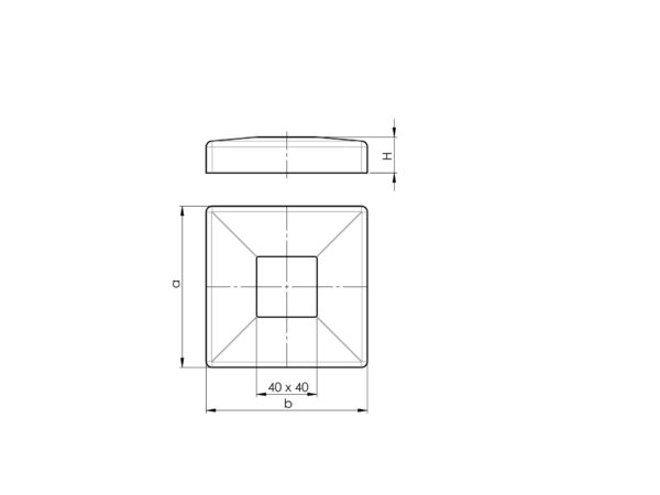 Cache platine □ 108 mm pour tube □ 40 x 40 mm