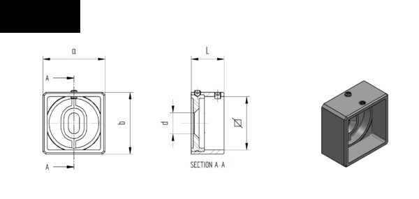 Raccord fixation murale pour tube □ 40 x 40 mm