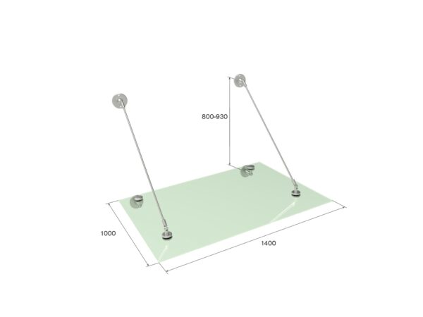 Kit fixation inox pour marquise L 1400 MM