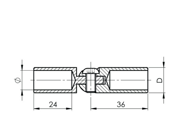 Support ou Cardan articulé inox PVD Titane pour lisse Ø 12 mm – Image 2