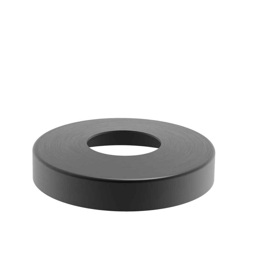 Cache platine inox PVD Titane Ø 103 mm pour tube Ø 42,4 mm