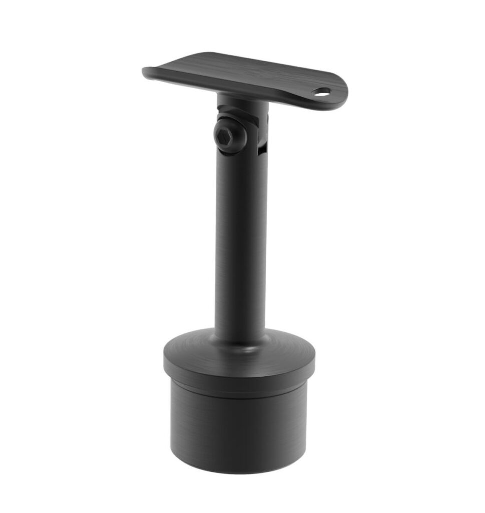 Support articulé 180° inox PVD Titane pour liaison poteau – main courante pour tube Ø 42,4 mm