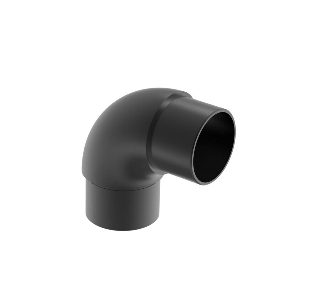 Coude angulaire 90° inox PVD Titane mâle-mâle pour tube Ø 42,4 mm